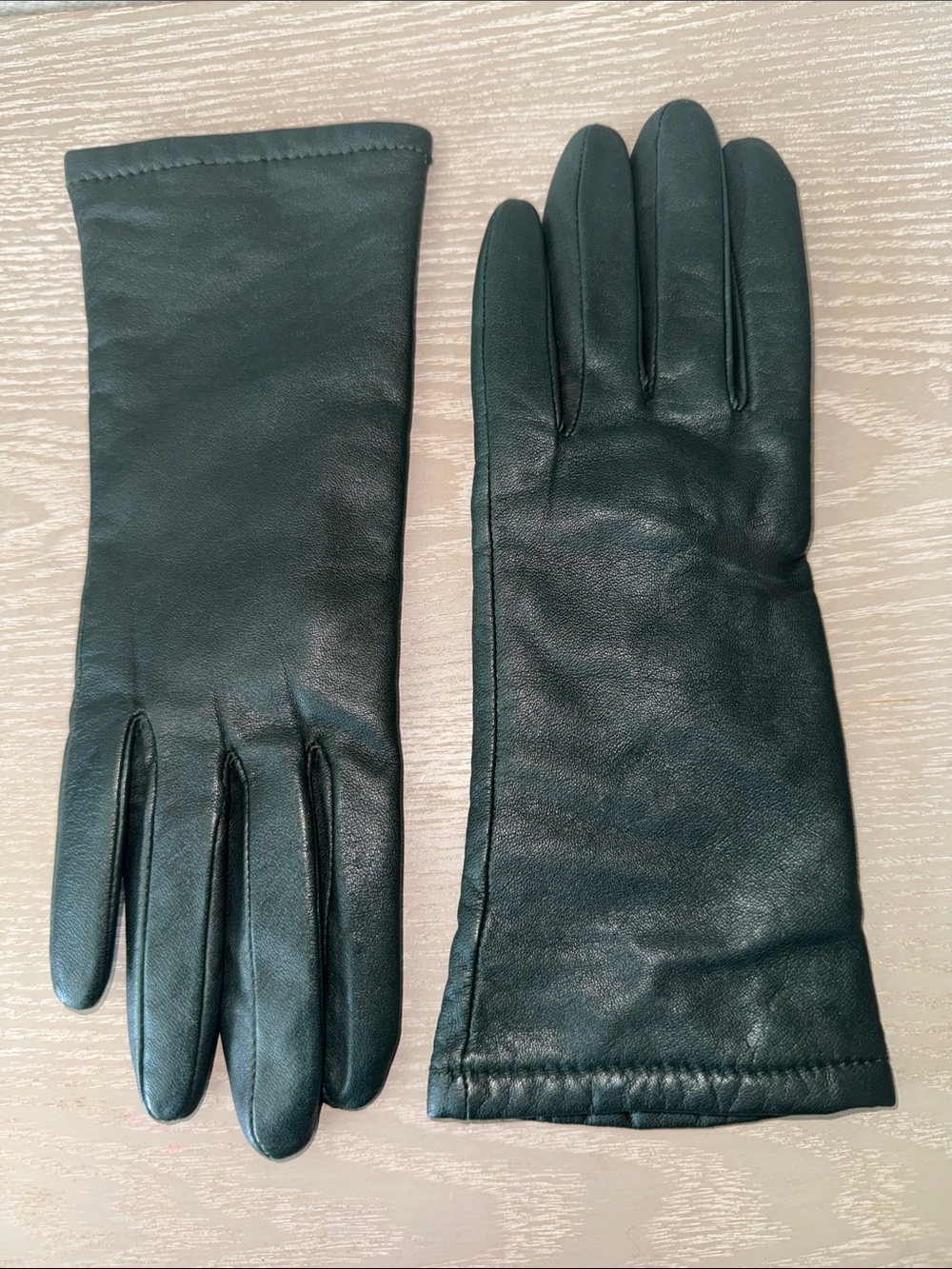 Grandoe cashmere lined leather gloves -hunter green
